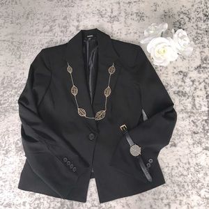 Express Black Single-Button Blazer